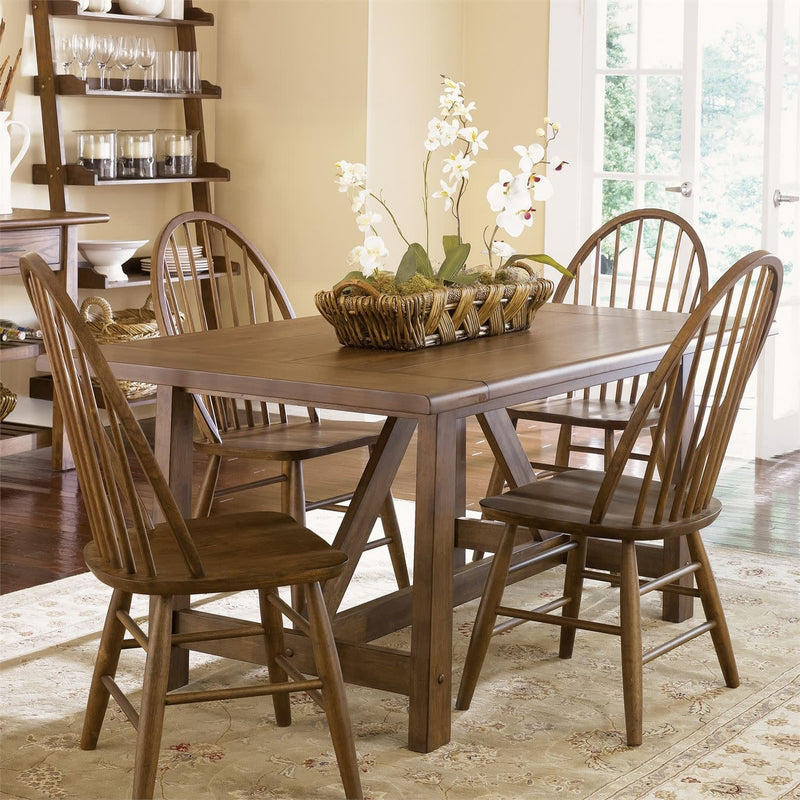 Farmhouse 5 Piece Trestle Table Set