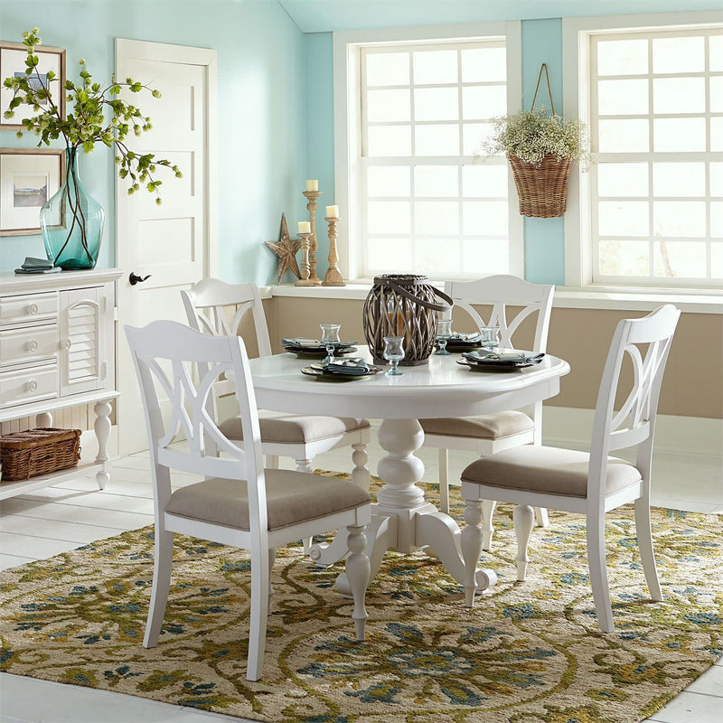 Summer House I 5 Piece Pedestal Table Set