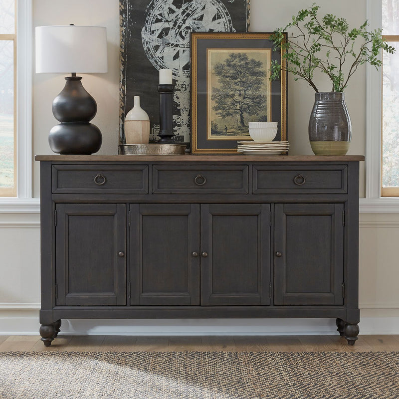 Americana Farmhouse Hall Buffet- Black