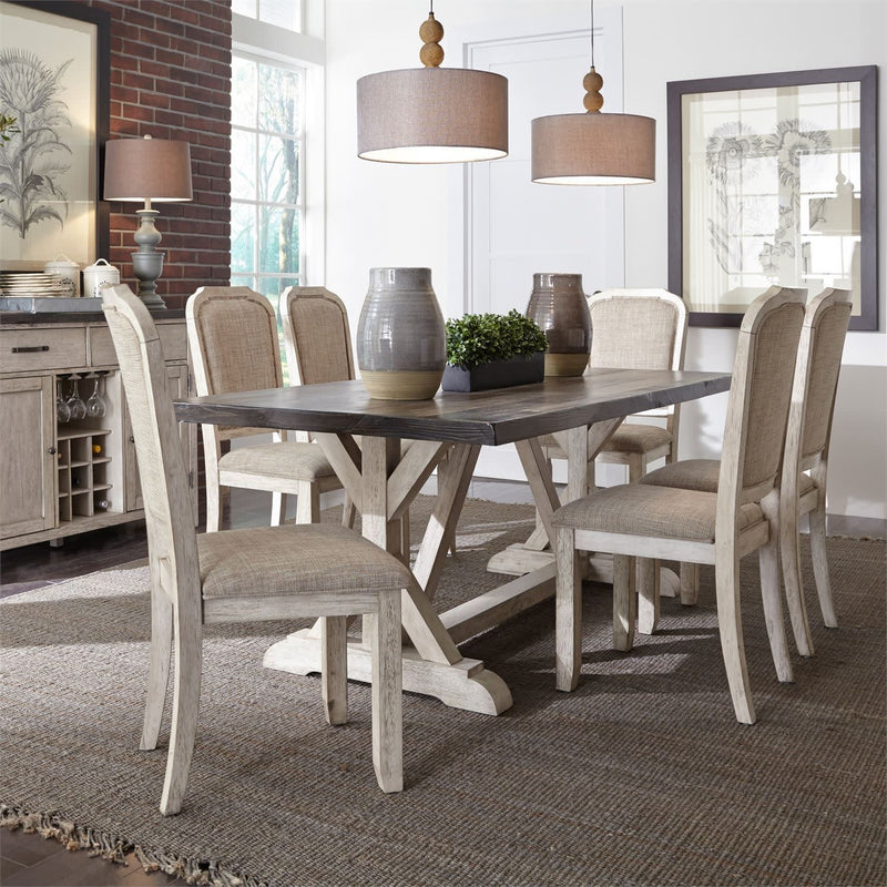 Willowrun 7 Piece Trestle Table Set