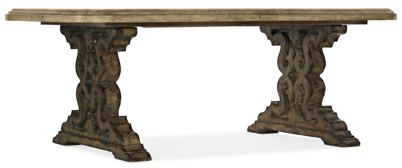 La Grange Le Vieux 86in Double Pedestal Table w/2-18in Leaves