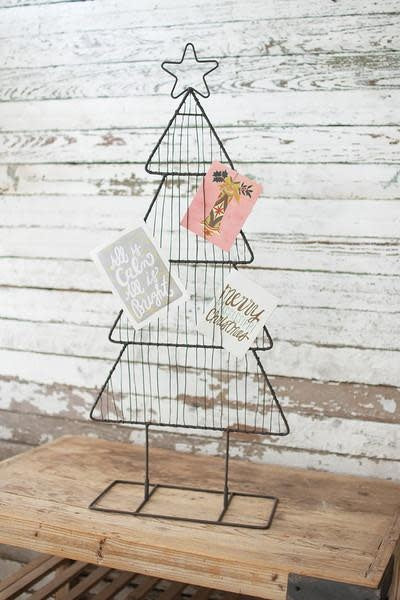 Metal Tree Christmas Card Holder Without Clips