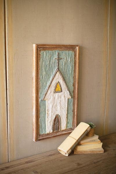 Wood Framed Painted Metal Church