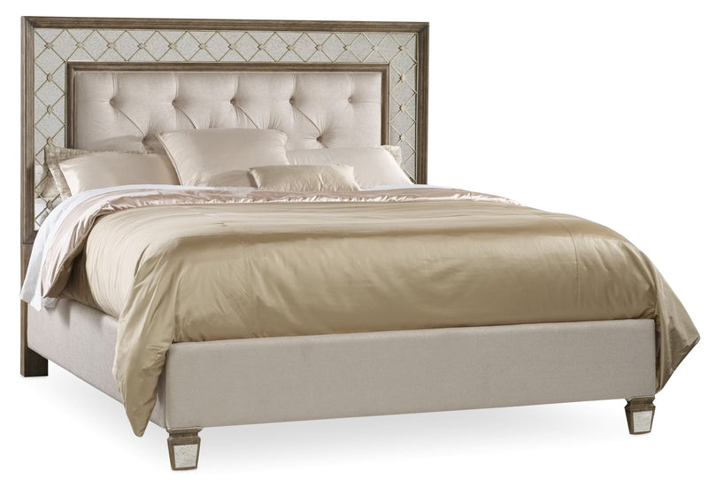 Sanctuary King Mirrored Upholstered Bed