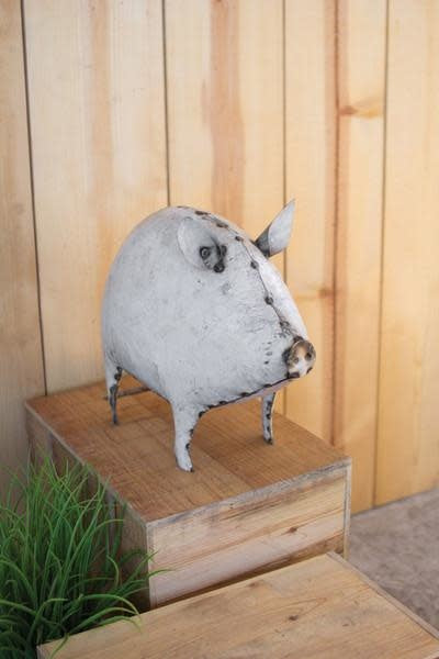 Recycled White Metal Pig