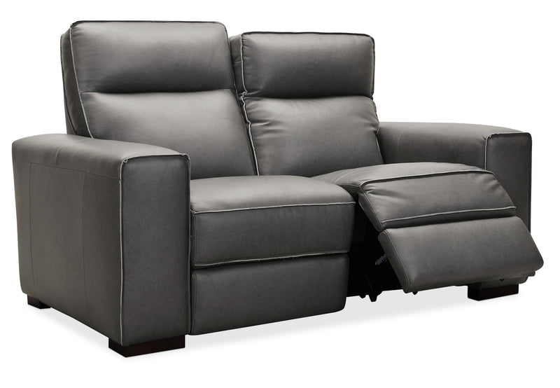 Braeburn Leather Loveseat w/PWR Recline PWR Headrest