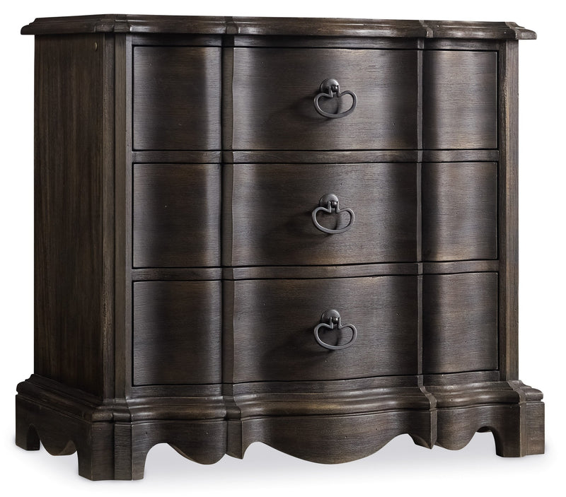 Corsica Dark Three Drawer Nightstand