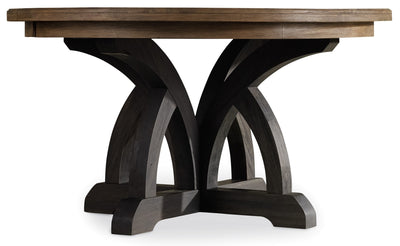 Corsica Dark Round Dining Table (Dark Base/Light Top)